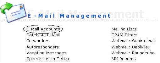Email accounts trong DirectAdmin